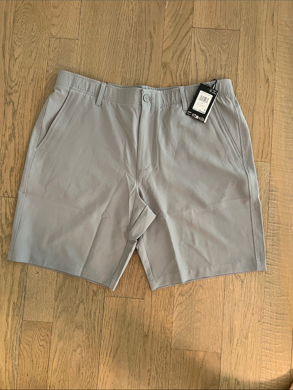 Men's Flat Front Performance Shorts - Gray Size 38 NWT